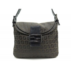 SAC A MAIN FENDI ZUCCA 8BR004 TOILE MONOGRAMME & CUIR MARRON HAND BAG PURSE 820€