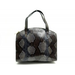 SAC A MAIN GUCCI 00-2058 EN CUIR PYTHON MARRON LEATHER SNAKE HANDBAG PURSE 2500€