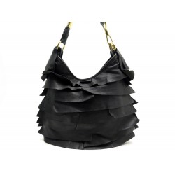 SAC A MAIN YVES SAINT LAURENT ST TROPEZ 122245 EN CUIR GRAINE NOIR HAND BAG 960€