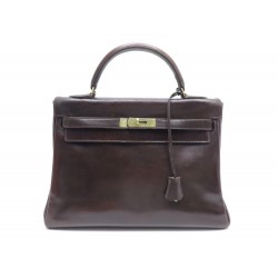 VINTAGE SAC A MAIN HERMES KELLY 33 EN CUIR MARRON BROWN LEATHER HAND BAG 7700€