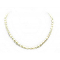 COLLIER DE PERLES DE CULTURE CHOCARNE 58CM 72 PERLES 7MM FERMOIR OR JAUNE 1€