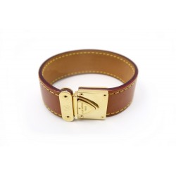 BRACELET LOUIS VUITTON KOALA M EN CUIR MARRON MIXTE + SAC BOITE BROWN JEWEL 300€