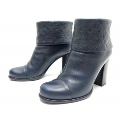 CHAUSSURES LOUIS VUITTON CAROLE CUIR MONOGRAM EMPREINTE 37 BOTTINES +BOITE 1185€