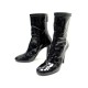 CHAUSSURES CHANEL BOTTES CUIR VERNI NOIR T40