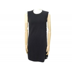 ROBE CHANEL P50087 CACHEMIRE ET LAINE NOIR T38