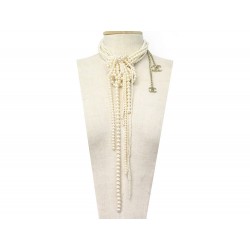 NEUF COLLIER CHANEL RAS DE COU PERLES MULTI RANGS NOEUDS PEARLS NECKLACE 2200€