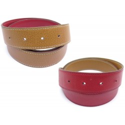 CEINTURE HERMES LIEN REVERSIBLE 32 MM T78 CUIR EPSOM ROUGE TOGO MARRON BELT 355€