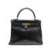 VINTAGE SAC A MAIN HERMES KELLY 28 EN CUIR BOX NOIR BLACK LEATHER HAND BAG 7300€