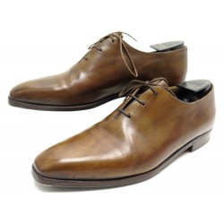 CHAUSSURES BERLUTI OLGA 9.5 43.5 RICHELIEUS CUIR MARRON +EMBAUCHOIRS SHOES 1670€