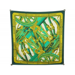 FOULARD HERMES RYTHMES SOIE VERT 