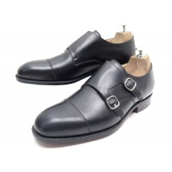 NEUF CHAUSSURES CHURCH'S COWES 8G 42 MOCASSINS BI BOUCLE CUIR NOIR + BOITE 620€