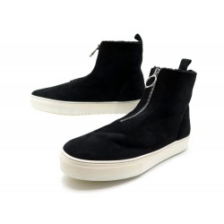 NEUF CHAUSSURES CELINE BOTTINES FOURREES 41 NOIR DAIM 