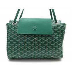 NEUF SAC A MAIN GOYARD ROUETTE EN TOILE MONOGRAMME & CUIR VERT HAND BAG 1690€