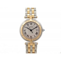 MONTRE CARTIER PANTHERE RONDE GM OR ET ACIER 2 RANGS QUARTZ 