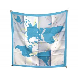 FOULARD HERMES LE MONDE EST 1 FLEUVE SOIE BLEU