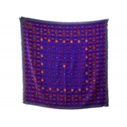 FOULARD CARTIER CHALE MUST MOTIF PANTHERE EN CACHEMIRE BLEU CASHMERE SHAWL 740€