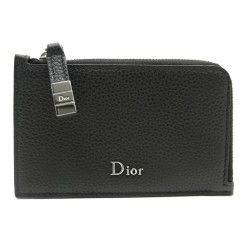 NEUF PORTE CARTES DIOR MONNAIE VALEURS 2PLBC090YPY CUIR GRAINE CARDS HOLDER 270€