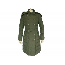 MANTEAU BURBERRY BRIT DOUDOUNE LONGUE DUVET COL RENARD KAKI PUFFY JACKET 1300€