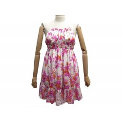 NEUF ROBE ROBERTO CAVALLI LTT162 DOS NU FLEUR 40 IT 36 FR SOIE SILK DRESS 1650€