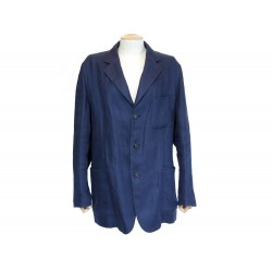 VESTE DE COSTUME HERMES G19503 50 M EN LIN BLEU MARINE BLUE LINEN JACKET 2550€