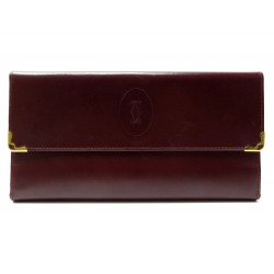 NEUF PORTEFEUILLE MUST DE CARTIER CUIR BORDEAUX 