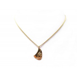 COLLIER CHRISTIAN DIOR PENDENTIF SAC SADDLE 39.5 44.5CM METAL DORE NECKLACE 350€