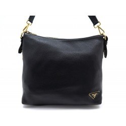 SAC A MAIN PRADA VITELLO BR5012 EN CUIR GRAINE NOIR LEATHER BAG PURSE 1300€