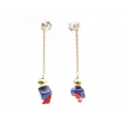 BOUCLE OREILLE CLOZEAU DIAMANT + PAMPILLES