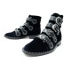 CHAUSSURES GIVENCHY ELEGANT BOTTINES 37 VELOURS CLOUTE BLEU STUDDED BOOTS 1265€