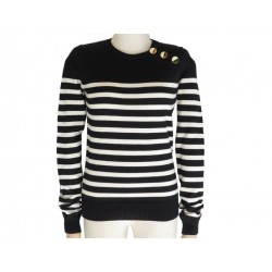 NEUF PULL YVES SAINT LAURENT MARINIERE BOUTONS EMAIL 463766 S 36 LAINE WOOL 890€