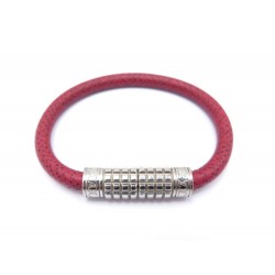 BRACELET LOUIS VUITTON DIGIT M6046E 16 CM EN CUIR TAIGA ROUGE + BOITE SAC 235€