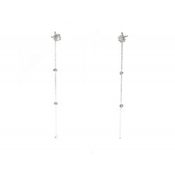 BOUCLES D'OREILLES GIGI CLOZEAU CROIX OR BLANC DIAMANTS PENDANTES EARRINGS 860€