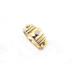 VINTAGE BAGUE HERMES T 57 OR JAUNE 18K SOLITAIRE DIAMANTS 6.9G GOLD DIAMOND RING