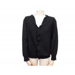 GILET HERMES CARDIGAN XXXL 44 100% LAINE NOIR BLACK PULL TOP SUIT JACKET 700€