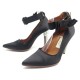 CHAUSSURES LANVIN 40 ESCARPINS A TALONS SATIN NOIR + BOITE BLACK PUMP SHOES 365€