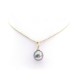 COLLIER PERLE DE TAHITI NOIRE 14MM CHAINE EN OR JAUNE 18K 9.6GR PEARL NECKLACE