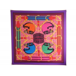 FOULARD HERMES SELLIER PAR HENRI D ORIGNY EN SOIE MULTICOLORE SILK SCARF 370€