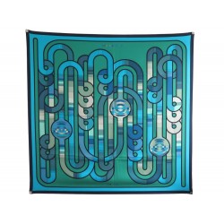 NEUF FOULARD HERMES MELODIE CHROMATIQUE VIRGINIE JAMIN SOIE VERT SILK SCARF NEW