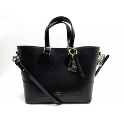 NEUF SAC A MAIN LANCEL CABAS IZY A10238 EN CUIR NOIR + BANDOULIERE HAND BAG 490€