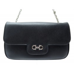 NEUF SAC A MAIN SALVATORE FERRAGAMO LUCINA AU-21 B723 CUIR NOIR LEATHER BAG 740€