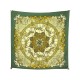 FOULARD HERMES LUNA PARK JOACHIM METZ SOIE BROCHEE JACQUARD VERT SILK SCARF 370€