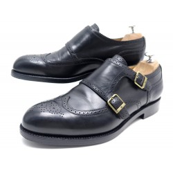 CHAUSSURES JM WESTON 334 MOCASSINS 9E 43 BI BOUCLE CUIR NOIR LEATHER SHOES 850€