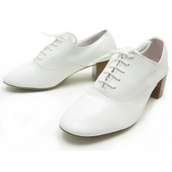 NEUF CHAUSSURES REPETTO FADO V1873 39 RICHELIEU A TALONS CUIR BLANC + BOITE 285€