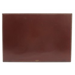 VINTAGE SOUS MAIN HERMES EN CUIR MARRON 35 X 50 CM BROWN LEATHER DESK BLOTTER