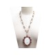 COLLIER PENDENTIF BROCHE BOTTEGA VENETA CAMEY PORCELAINE 