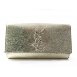 NEUF POCHETTE YVES SAINT LAURENT DE JOUR ARGENTE 