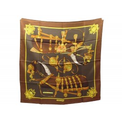 NEUF VINTAGE FOULARD HERMES HARNAIS DE COUR 1ERE EDITION 1977 CARRE SCARF 370