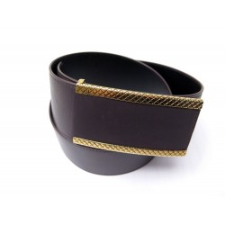 CEINTURE BOTTEGA VENETA BOUCLE TRESSEE T 80 CM EN CUIR PRUNE LEATHER BELT 650€