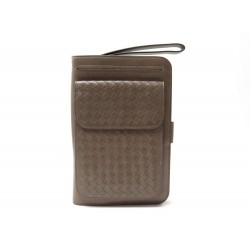 POCHETTE ETUI DE VOYAGE BOTTEGA VENETA CUIR TRESSE 