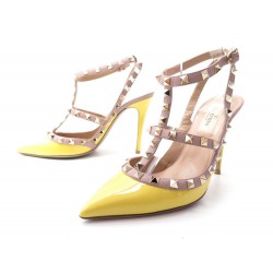 CHAUSSURES VALENTINO ESCARPINS ROCKSTUD 37.5 IT 38.5 FR CUIR VERNIS SHOES 770€